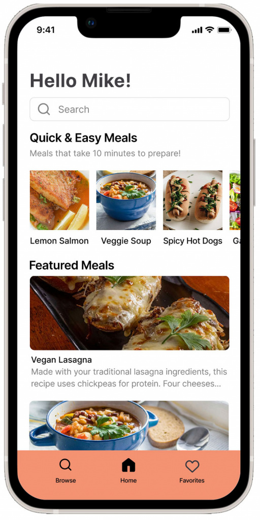 Savor Home page shown in smartphone.
