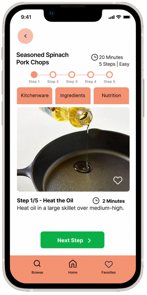 A page showing Step 1 of the recipe.