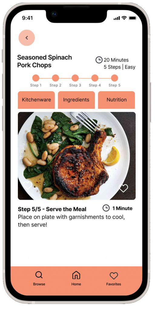 A page showing Step 5 of the recipe.