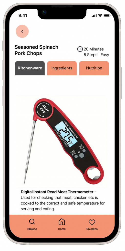 Photo shown in smartphone of a thermometer after the thermometer link was clicked by the user.