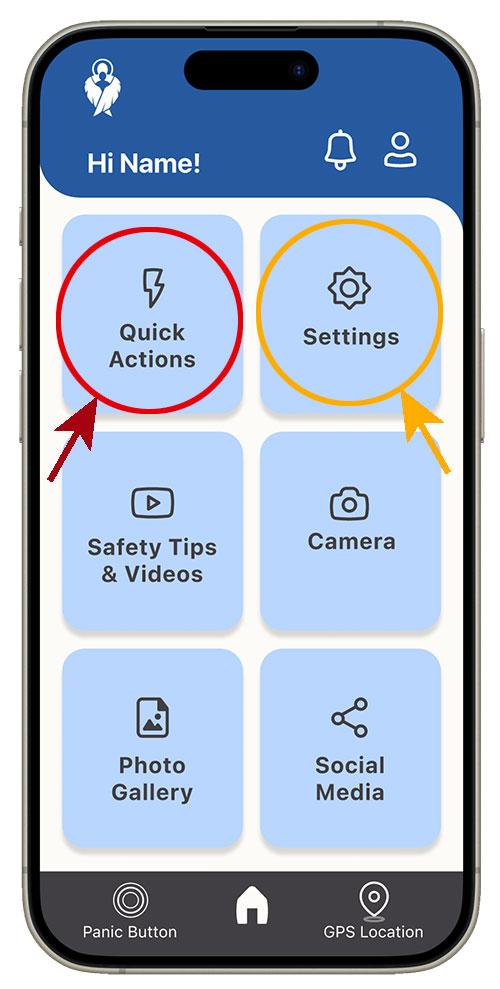 The home screen showing to button label problems.