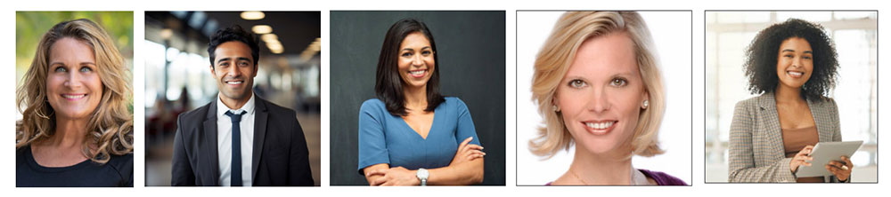 Photos of 5 real estate agents.