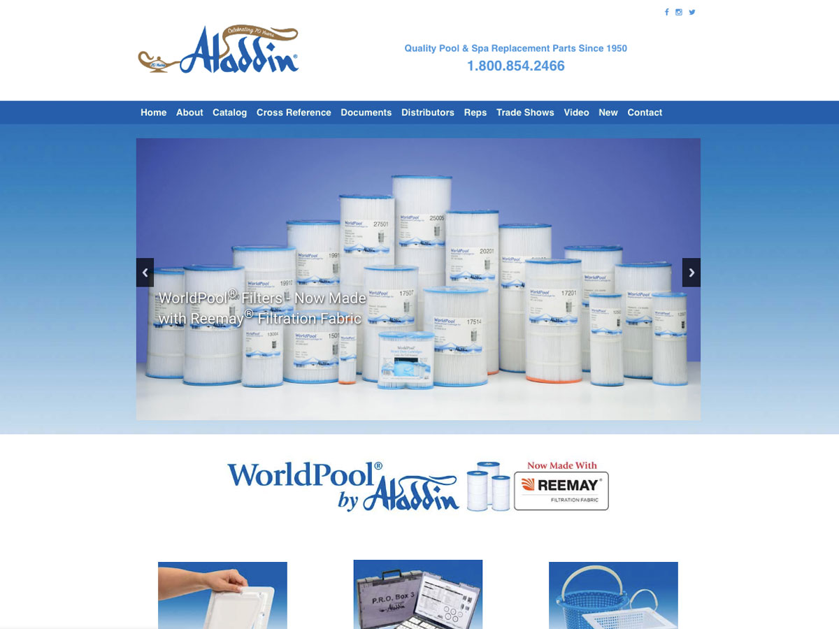 Aladdin Equipment company website