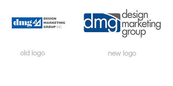 Before and after of the DMG Logo