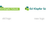 Before And After Of The Ed Klopfer Schools Logo