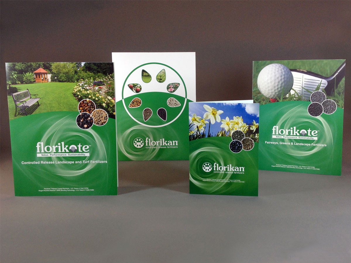 3 brochures and a pocket folder