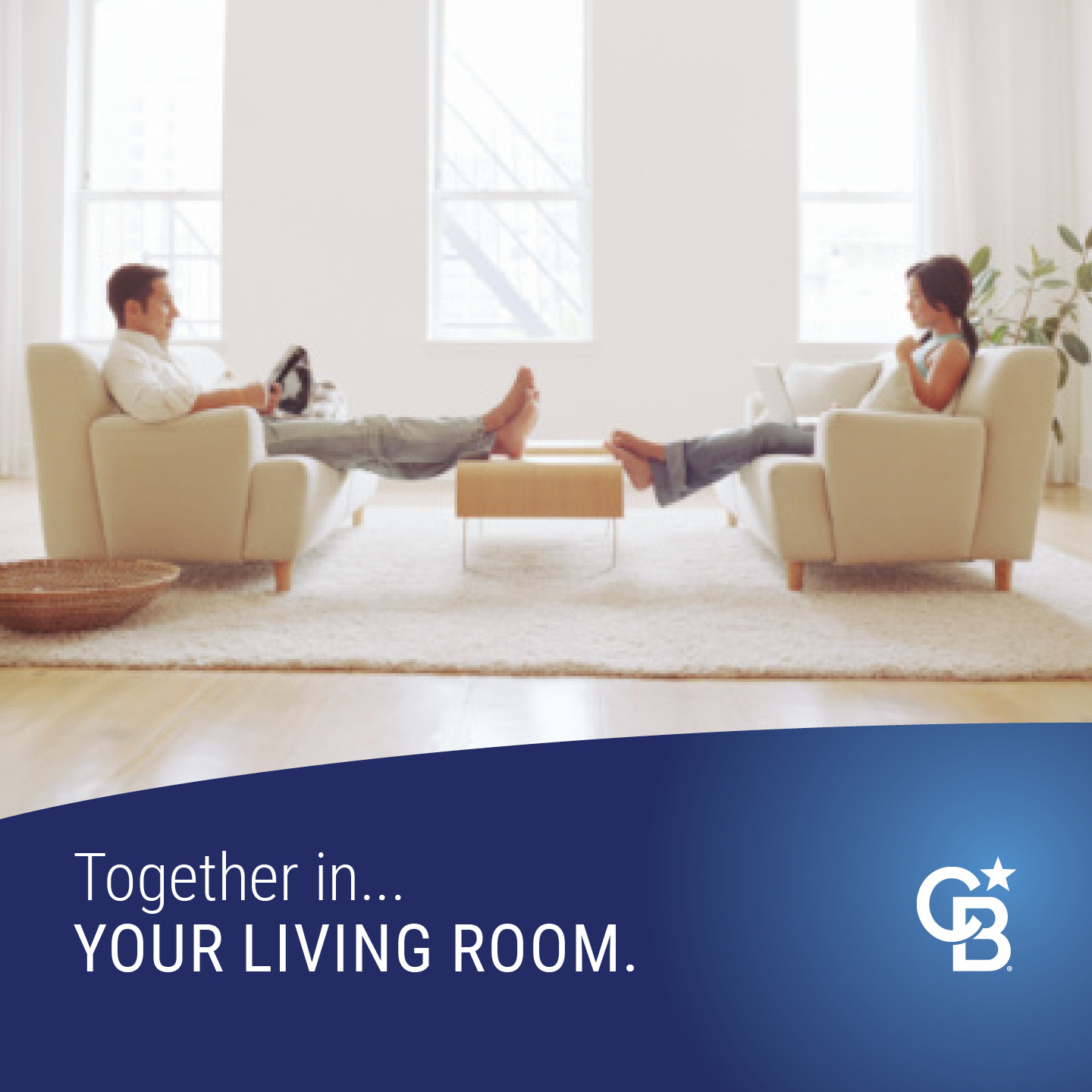 Couple in a living room